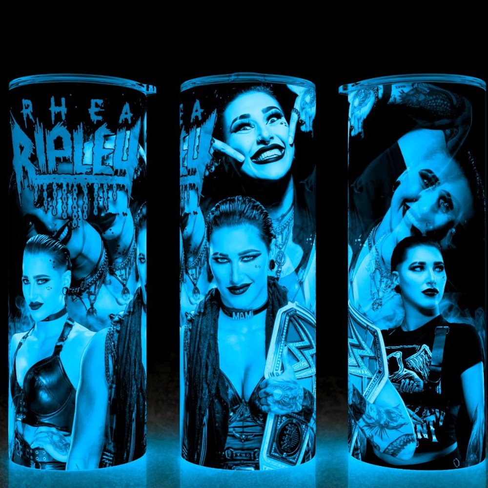 Glow in the Dark Rhea Ripley Wrestling Mami Wrestler Cup Mug Tumbler 20oz